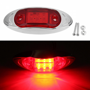 LED Car Side Marker Indicator Lights Chrome Base Lamp 12V 1PCS for Truck Trailer Lorry Van Bus