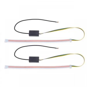 Ultra Thin Guide Strip White Daytime Running Lights Amber Turn Lamp Switchback Sequential 2Pcs