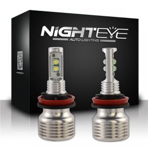 2Pcs NIGHTEYE A349 F1 Car LED Headlight Bulb 50W 8000LM Fog Light 6500K Lamps 9005 9006 H4 H7 H11