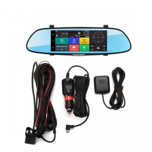 iMars 3G WIFI GPS 1080P Android 7 Inch Car Rear View Mirror Dash HD Dual Lens DVR Camera