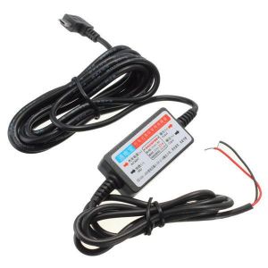 shopping מצלמות לרכב וציוד DC 12V-23V to 5V Mini Micro USB Port Car Hard Wire Cable Car Charger Camera Phone GPS Pad