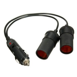 shopping ציוד אלקטרוני לרכב 12-24V 5A Car Dual 2 Way Double Cigarette Lighter Socket Plug Adaptor Adapter