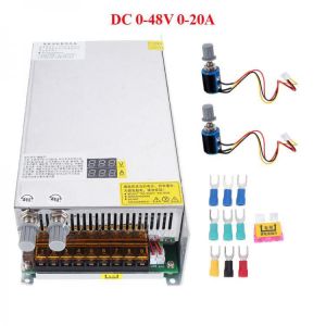 HJS 1000W Switching Power Supply SMPS Transformer AC 110/220V to DC 0-12/24/36/48V with Dual LCD Digital Display
