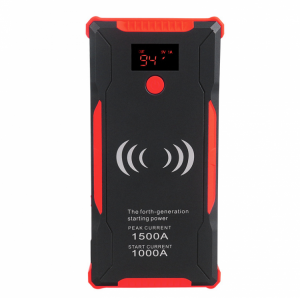 22000mAh Portable Car Jump Starter Peak 1500A Powerbank Quick Wireless Charging Emergency Battery Booster Waterproof with LED Flas