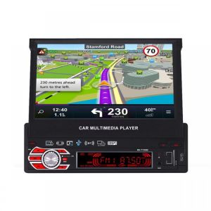 shopping מערכות שמע ומסכים לרכב 7158G 7 Inch 1 DIN Car MP5 Player Retractable Touch Screen GPS Navigation bluetooth FM AM Radio USB TF Card with Real Camera