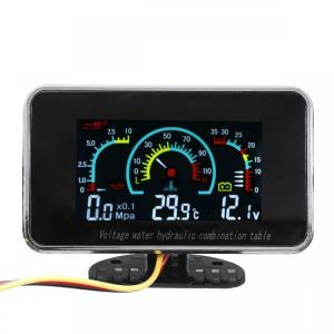 3 In 1 LCD Car Digital Voltmeter Oil Pressure Water Temp Gauge 12-24V