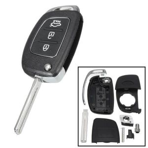 shopping חלקים לרכב Car Remote Key Case Fob 3 Button Flip Key Shell Left Fold for Hyundai Santa Fe 13-14 PG180A