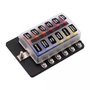 iMars&trade; 12 Way Fuse Box 12V 32V Circuit Standard Blade Block Holder Kit Car Caravan