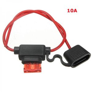 Waterproof Fuse Holder Socket Blade Type In Line 6-32V with 10/15/20/30A Replacement Fuses