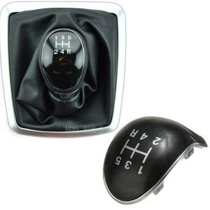 Replacement 5 Speed Black Chrome Gear Stick Knob Cap Cover For Ford Fiesta Focus