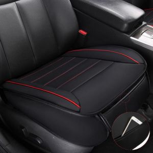 shopping אביזרי פנים לרכב 49x52cm PU Leather Car Seat Cushion Breathable Cover Chair Protector Mat Universal Black