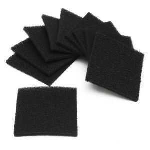 shopping אביזרי פנים לרכב 10pcs 28PPI Black Square Activated Carbon Foam Sponge Air Filter Pads Set for Smoke Absorber