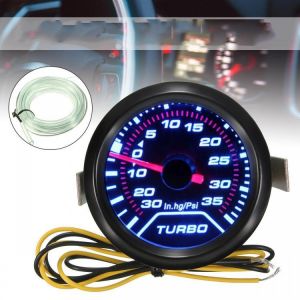 Universal 52mm 2&Prime; LED Turbo Boost Pressure Gauge Smoked Dials Face Psi