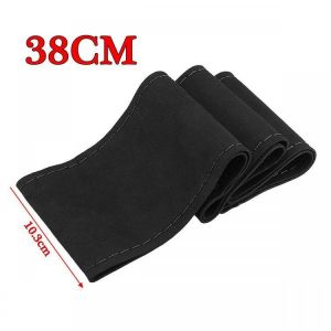 DIY 36/38cm Car Steering Wheel Covers Super Fiber Suede Leather Universal with Needles and Thread