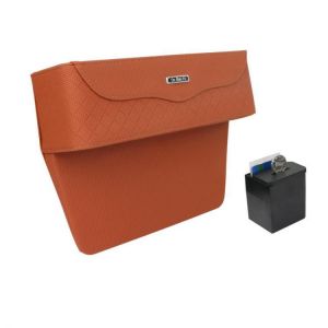 PU Leather Car Seat Gap Storage Box Money Pot Grain Organizer Gap Slit filler Phone Holder