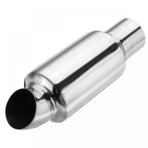 2&quot; 51mm 2&#039;&#039; Inlet Car Exhaust Pipe Muffler Silencer Resonator Bent Stainless Steel Chrome