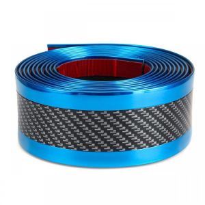 Car Stickers Carbon Fiber Blue Rubber Door Sill Protector Edge Guard Strip 5CM*3M