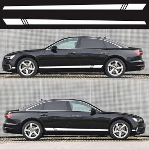 2PCS Universal Car Auto Long Stripe Decals Both Side Body Viny Wrap Stickers