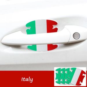 4Pcs Silicone Car Side Door Handle Guard Stickers Paint Anti-scratch Protector Mat Pad Flag Pattern