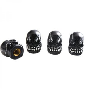 4Pcs Universal Resin Skull Head Car Wheel Tire Valve Stem Caps Automobiles Tyre Dustproof Lid Decora