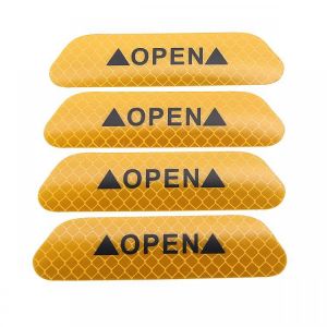 shopping אביזרי חוץ לרכב 4Pcs Reflective Door Open Warning Stickers Collision Warning Decals for Car Motorcycle