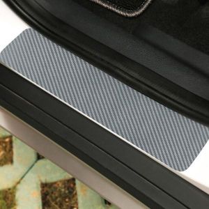 4PCS 3D Carbon Fiber Anti-scratch Waterproof Car Stickers Door Sill Decals Film for Pedal threshold