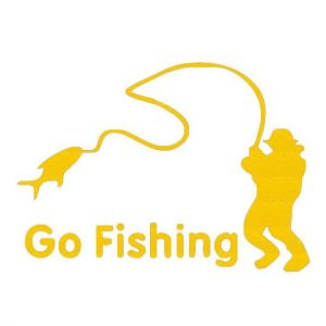 shopping אביזרי חוץ לרכב Go Fishing Car Sticker 14x11cm Vinyl Car Window Decal Decals Graphics Sticker Car styling