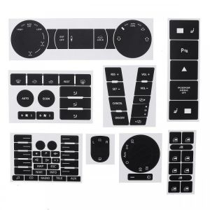 Car Matte Black Worn Button Repair Kit Stickers Decals For VW Volkswagen Touareg 2004&ndash;2009