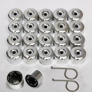 17MM Chrome Alloy Wheel Locking Nut Bolts Covers Caps for VW GOLF PASSAT POLO
