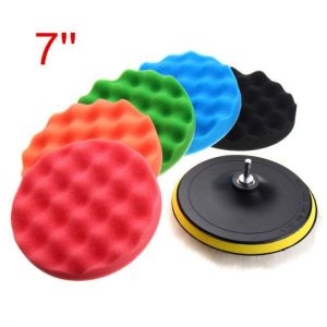 7pcs 3"5"6"7"sponge Polishing waxing Buffing Pad Kit Compound-Polishing-Auto Car Drill Adapter