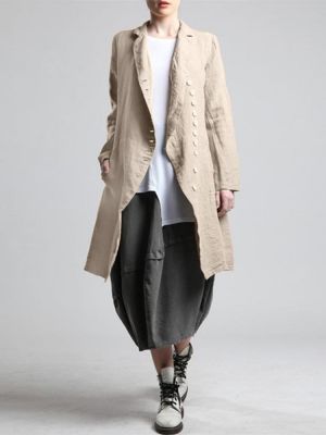 Women Casual Button Down Turn-Down Collar Long Sleeve Blouse with Pockets
