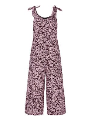 Women Straps Wide Leg Leopard Print Overalls Long Jumpsuit
