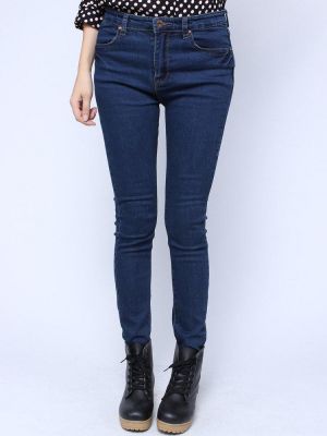 New Fashion Pencil Pants Retro Elastic Slim Blue Long Denim Jeans