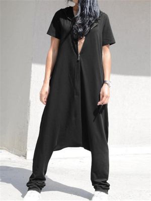 Women Casual Loose Short Sleeve Hoodie Harem Pants jumpsuit