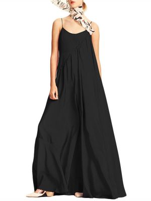 shopping שמלות Womens Casual  Sleeveless Solid Summer Long Maxi Dress