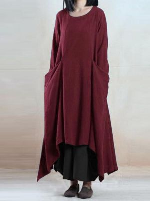ZANZEA Women Ethnic Asymmetrical Maxi Dress