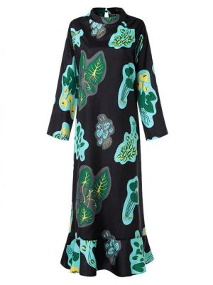 Women Floral Print Ethnic Summer Long Maxi Shirt Dress