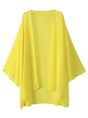 shopping מידות גדולות Women Summer Solid Color Chiffon Beach Bikini Cardigans