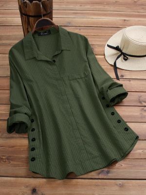 Vintage Lapel Side Button Shirt