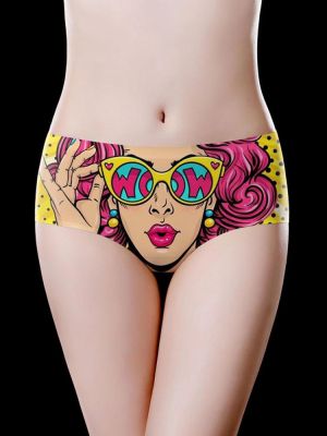 Plus Size Low Waist Seamless Printing Soft Briefs