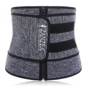 ZANZEA Front Zip Magic Sticky Waist Trainer Sweat Double Fixed Shapewear