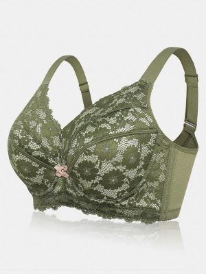 J Cup Full Coverage Floral Lace Adjustable Push Up Minimizer Bra