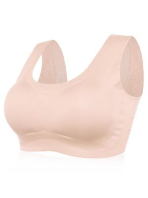 Plus Size Seamless Thin Strappy Wireless Yoga Sleep Bra