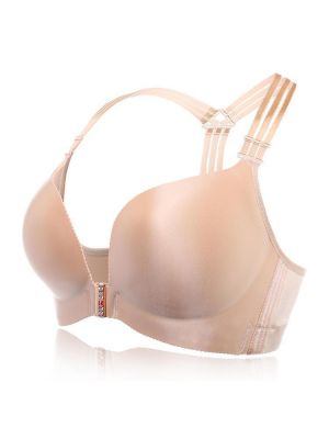 Front Closure Wireless Leopard Print Strappy Back Bra