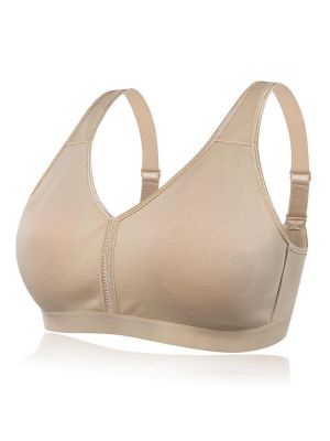 Plus Size Full Coverage Seamless Back Closure Wireless Bra