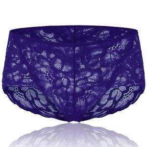 Women Plus Size Lace Pierced Stretchy Comfy Soft Panties