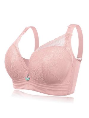 Lace Double D Cup Full Coverage Underwire Push Up Gather Bra