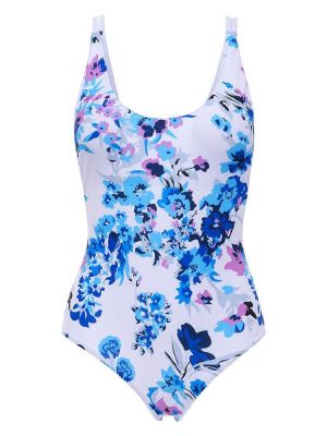 Criss-Cross Plum Blossom Printed One-Pieces Swimwear