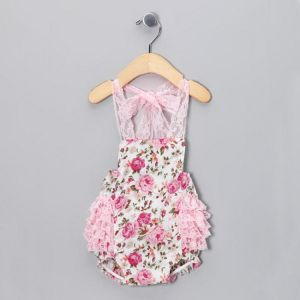 Baby Kids Girls Romper Toddlers Short Lace Flower Sets Sunsuit Outfit