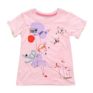 shopping לילדים ואמהות 2015 New Little Maven Baby Girl Child Pink Cotton Short Sleeve Butterfly T-shirt Top Tee